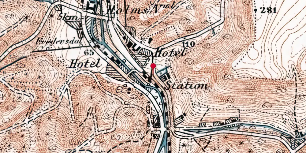 Historisk kort over Grejsdal Teknisk Station Historisk kort over Grejsdal Teknisk Station