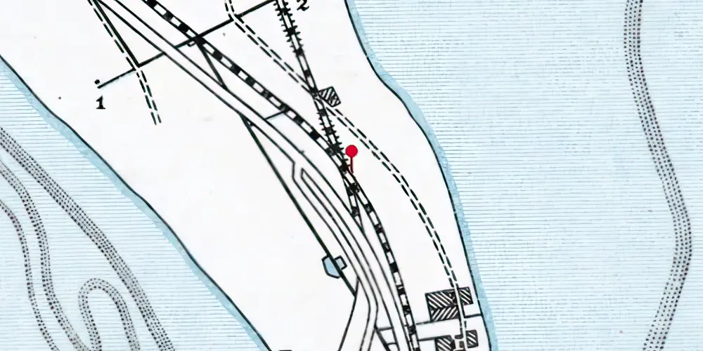 Historisk kort over Masnedø Teknisk Station