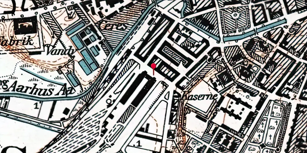 Historisk kort over Aarhus Godsbanegård Historisk kort over Aarhus Godsbanegård
