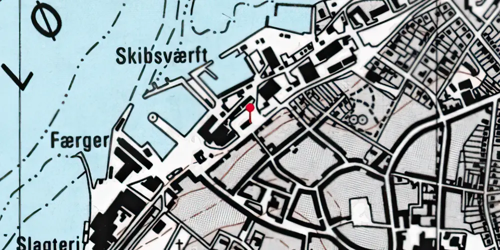Historisk kort over Rudkøbing Station