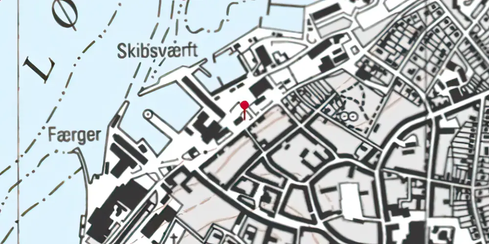 Historisk kort over Rudkøbing Station