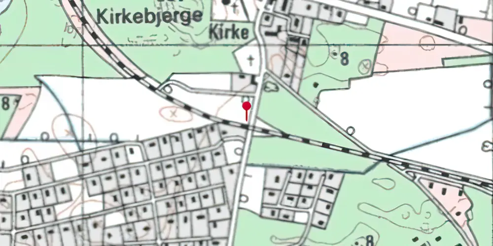 Historisk kort over Houstrupvej Trinbræt