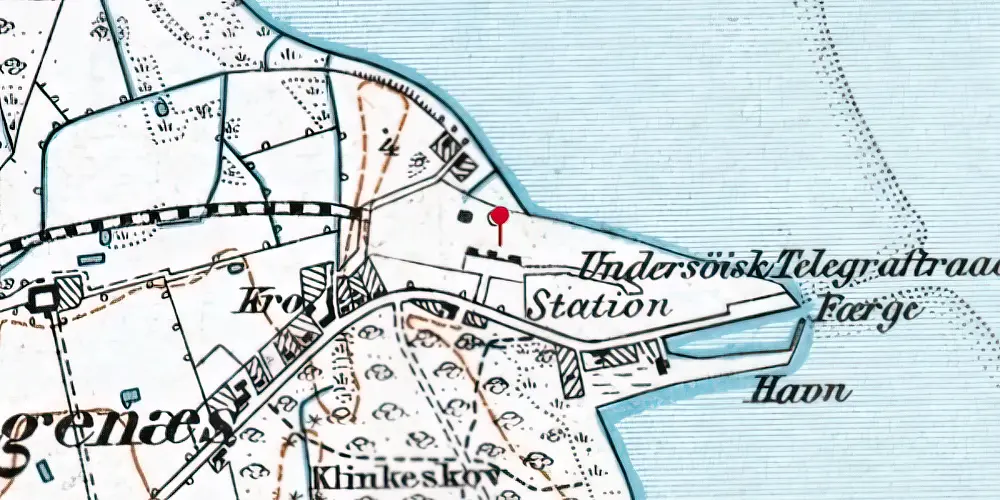 Historisk kort over Kragenæs Station Historisk kort over Kragenæs Station