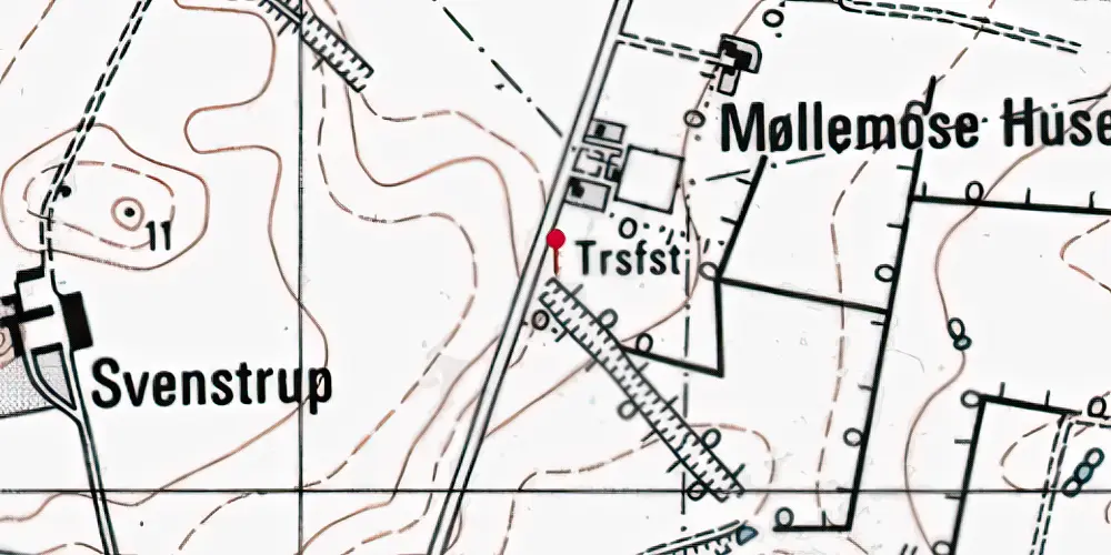 Historisk kort over Møllemose Trinbræt Historisk kort over Møllemose Trinbræt