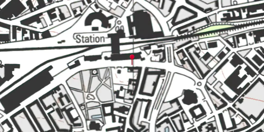Historisk kort over Odense Banegård Letbanestation Historisk kort over Odense Banegård Letbanestation