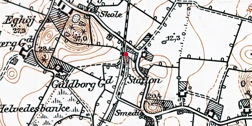 Historisk kort over Illebølle Station Historisk kort over Illebølle Station