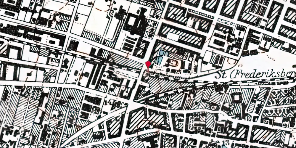 Historisk kort over Fasanvej Metrostation Historisk kort over Fasanvej Metrostation