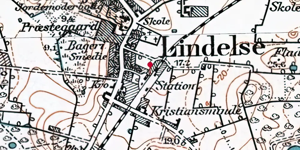 Historisk kort over Lindelse Station Historisk kort over Lindelse Station