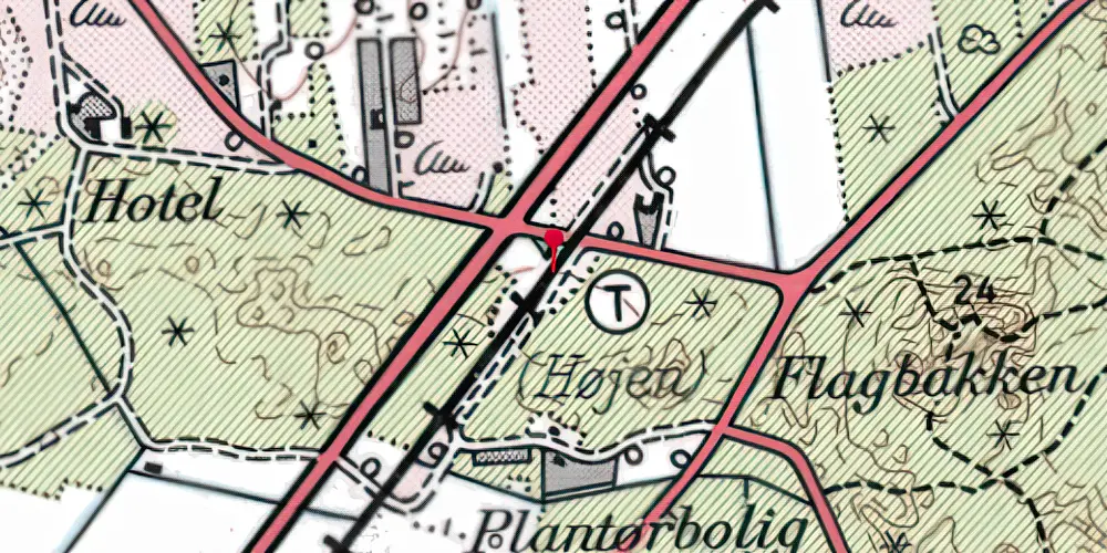 Historisk kort over Højen Trinbræt Historisk kort over Højen Trinbræt