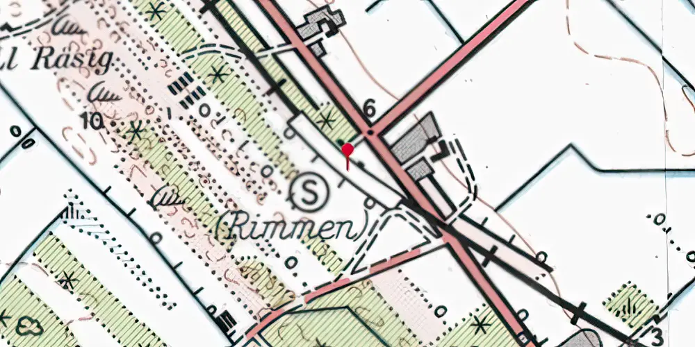 Historisk kort over Rimmen Trinbræt Historisk kort over Rimmen Trinbræt