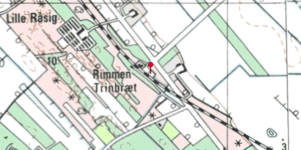 Historisk kort over Rimmen Trinbræt Historisk kort over Rimmen Trinbræt