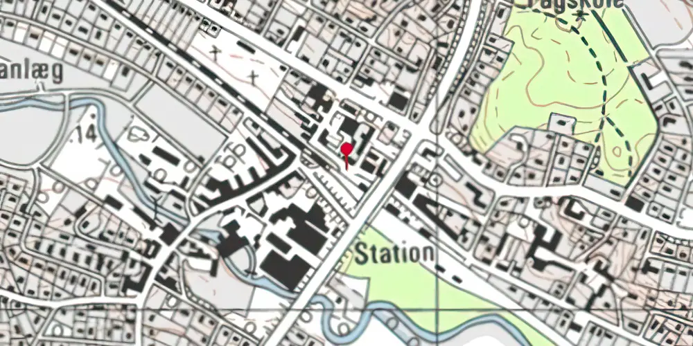 Historisk kort over Hadsten Station Historisk kort over Hadsten Station