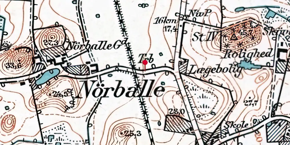Historisk kort over Nørreballevejen Trinbræt Historisk kort over Nørreballevejen Trinbræt