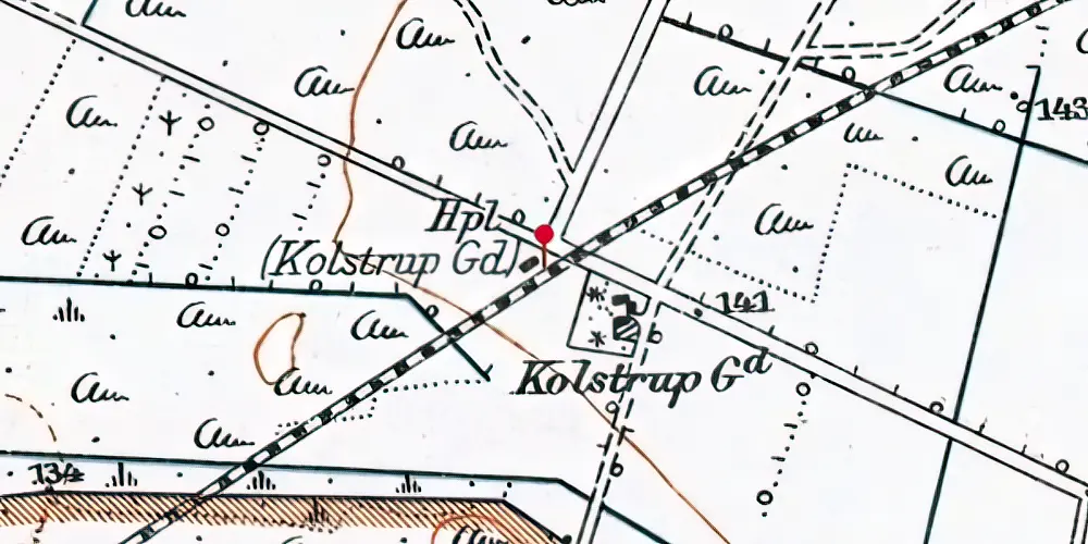 Historisk kort over Kolstrupgaard Trinbræt Historisk kort over Kolstrupgaard Trinbræt