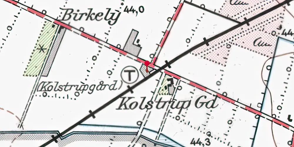 Historisk kort over Kolstrupgaard Trinbræt Historisk kort over Kolstrupgaard Trinbræt