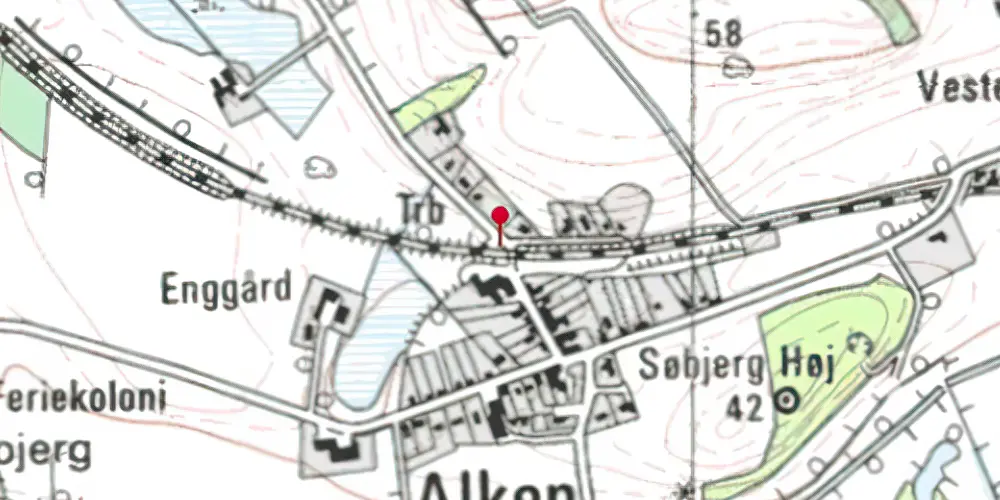 Historisk kort over Alken Holdeplads [1903-1961]