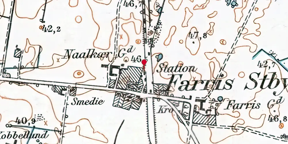 Historisk kort over Farris Station [1905-1958]