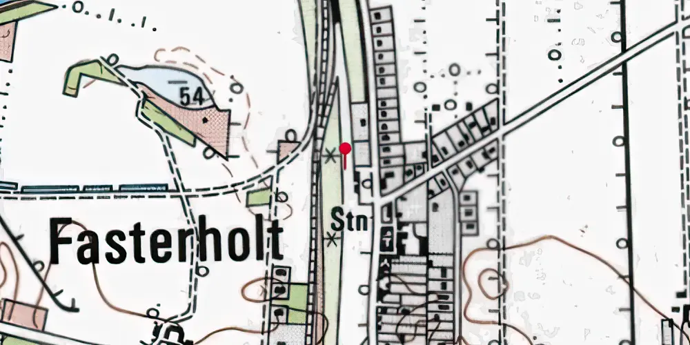 Historisk kort over Fasterholt Teknisk Station Historisk kort over Fasterholt Teknisk Station