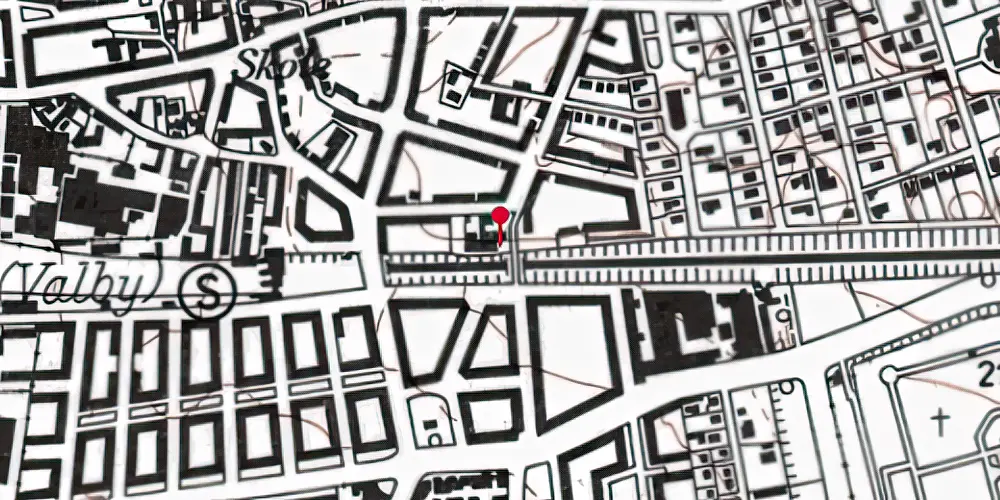 Historisk kort over Valby Station [1847-1864]
