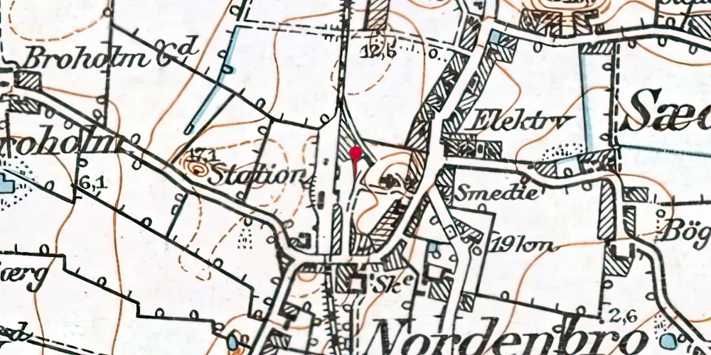 Historisk kort over Nordenbro Station
