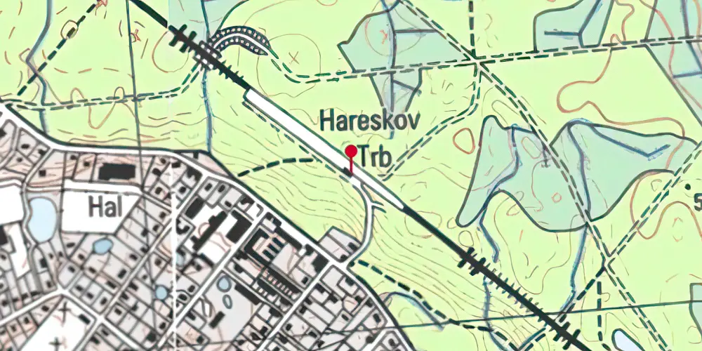 Historisk kort over Hareskov Billetsalgssted [1971-1977]