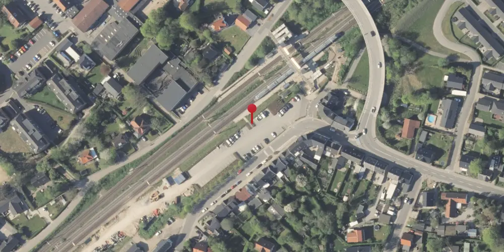 Historisk kort over Hørning Station [1907-1974]