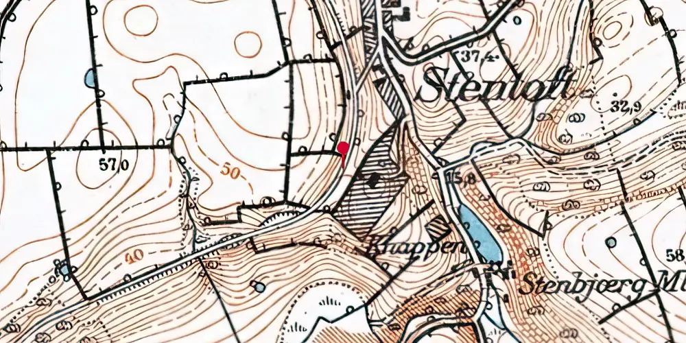 Historisk kort over Knappen Billetsalgssted [1901-1902]