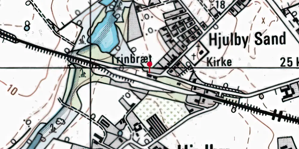 Historisk kort over Hjulby Station