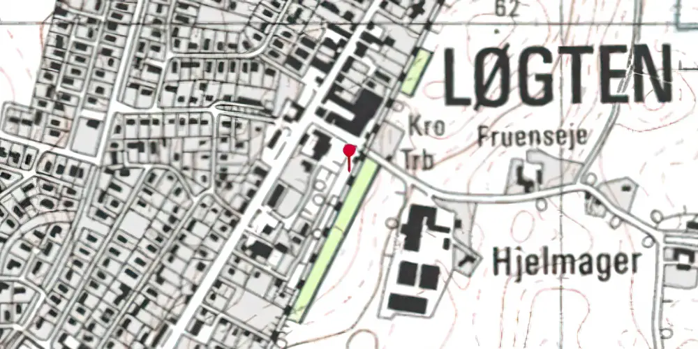 Historisk kort over Løgten Sidespor [1969-1975]