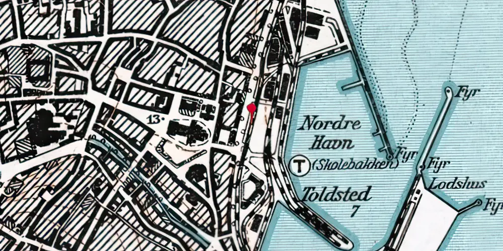 Historisk kort over Skolebakken Letbanestation Historisk kort over Skolebakken Letbanestation