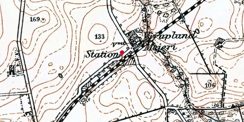 Historisk kort over Hjortshøj Letbanestation Historisk kort over Hjortshøj Letbanestation