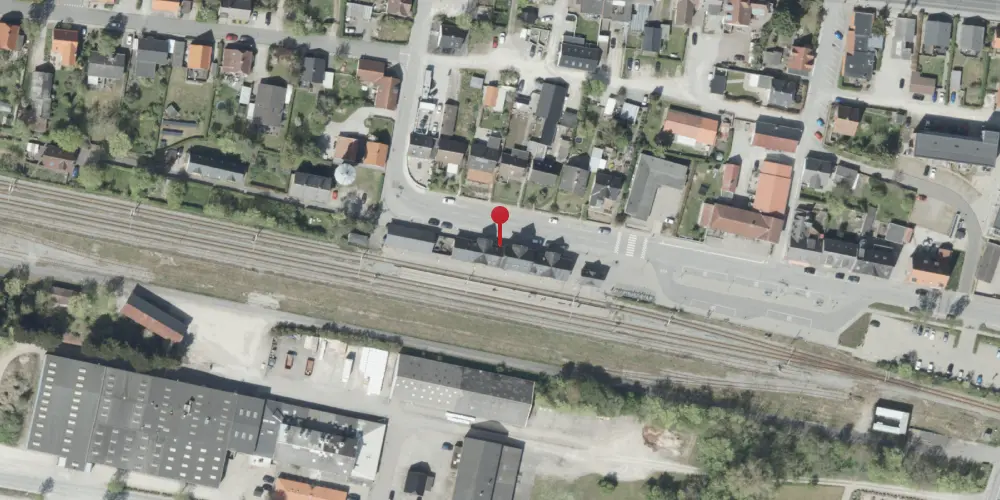 Historisk kort over Ryomgård Letbanestation Historisk kort over Ryomgård Letbanestation