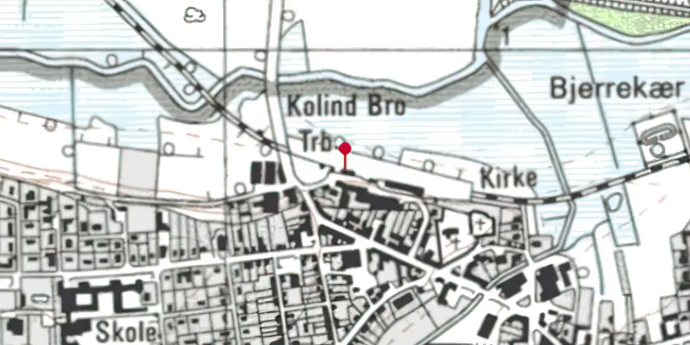 Historisk kort over Kolind Letbanestation Historisk kort over Kolind Letbanestation