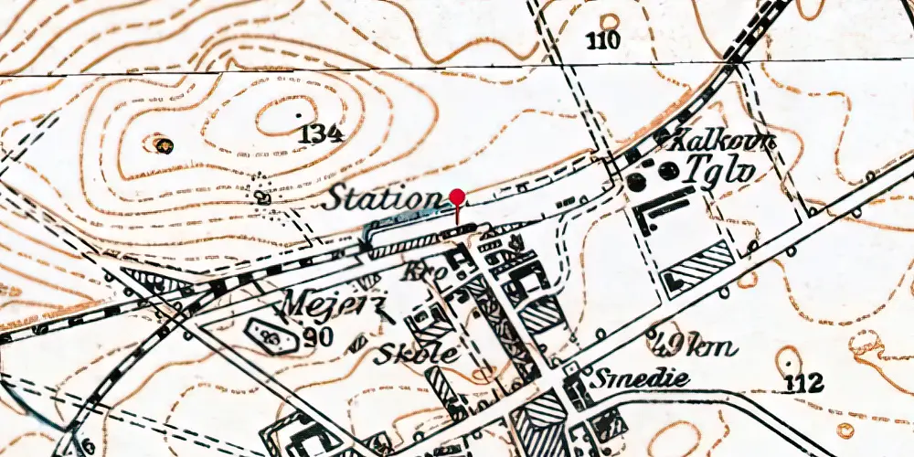 Historisk kort over Trustrup Letbanestation Historisk kort over Trustrup Letbanestation