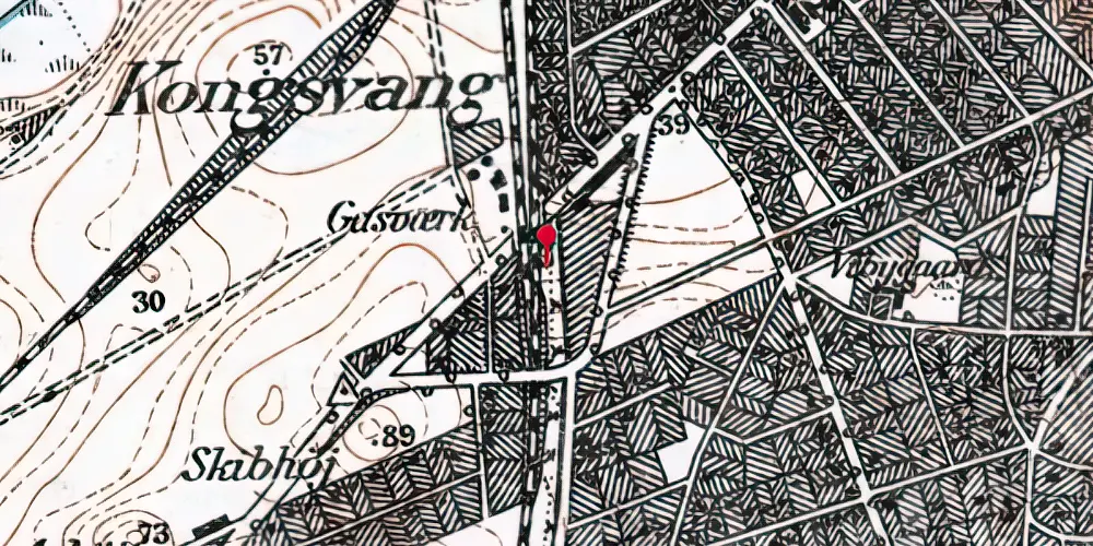 Historisk kort over Kongsvang Letbanestation Historisk kort over Kongsvang Letbanestation