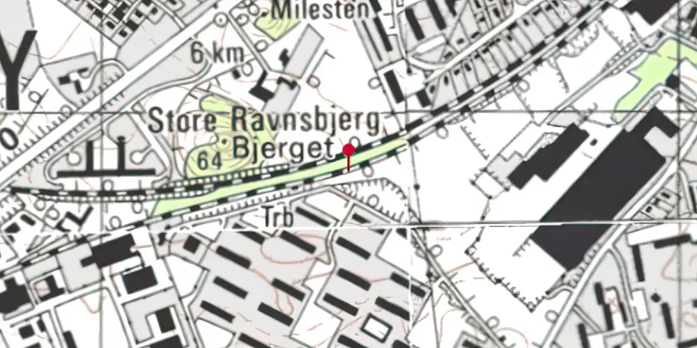Historisk kort over Rosenhøj Letbanestation Historisk kort over Rosenhøj Letbanestation
