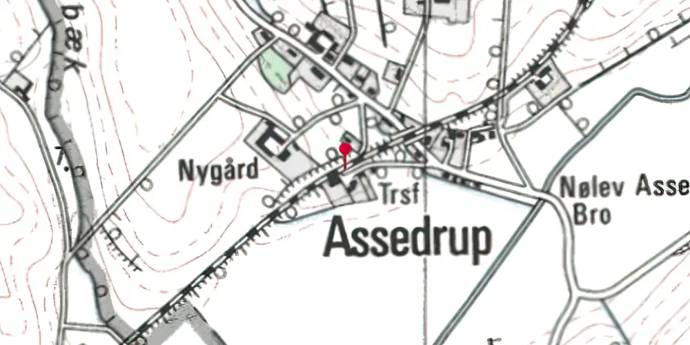 Historisk kort over Assedrup Letbanestation Historisk kort over Assedrup Letbanestation