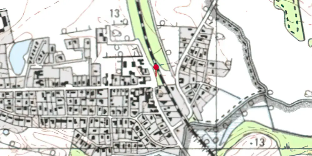 Historisk kort over Pjedsted Billetsalgssted [1875-1897]