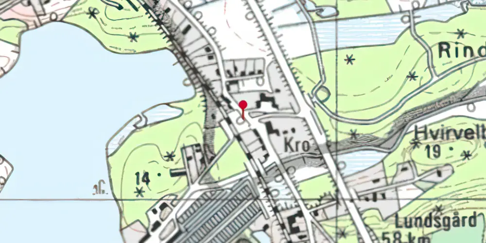 Historisk kort over Rindsholm Station [1863-1969]