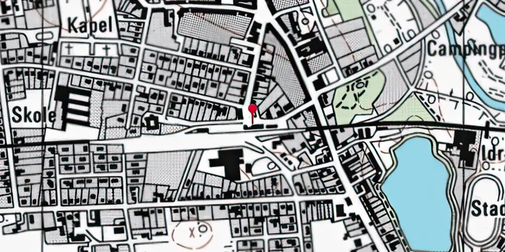 Historisk kort over Sakskøbing Station [1874-1985]