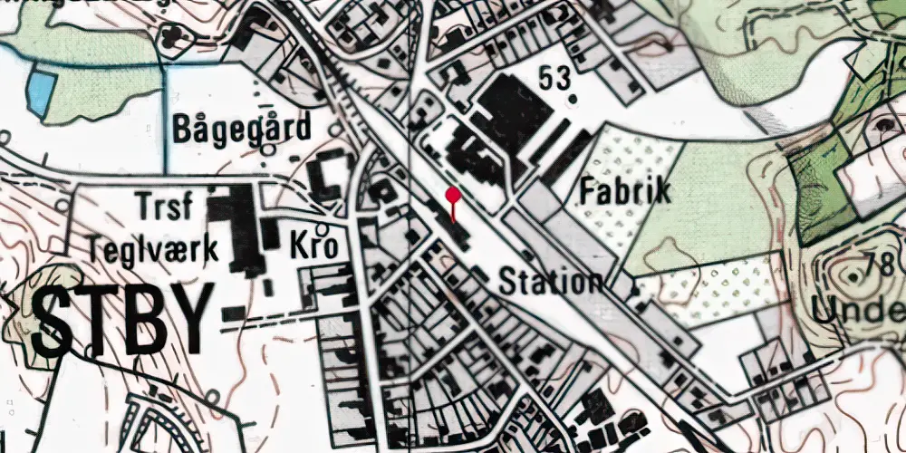 Historisk kort over Tommerup Station Historisk kort over Tommerup Station