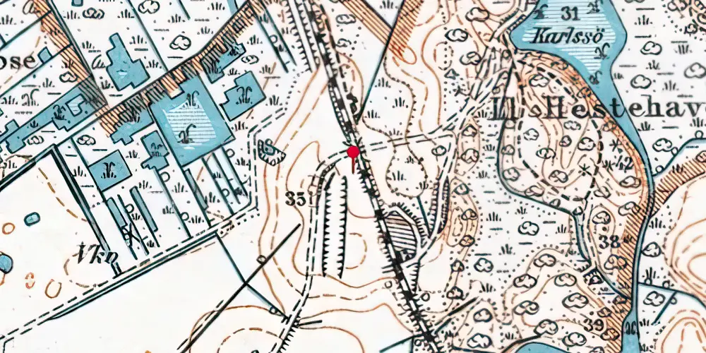 Historisk kort over Favrholm Trinbræt Historisk kort over Favrholm Trinbræt