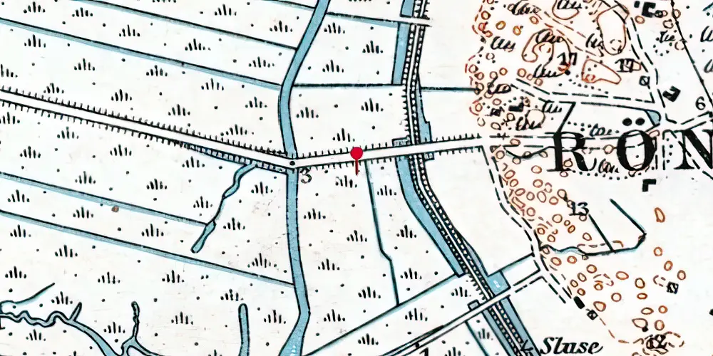 Historisk kort over Rønland Station [1955-1979]