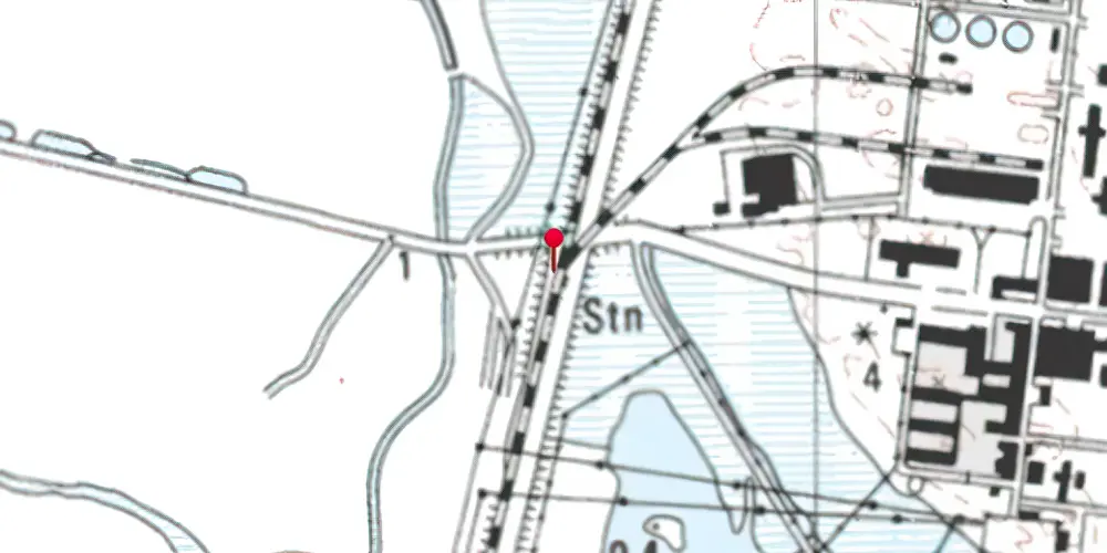 Historisk kort over Rønland Station [1955-1979]