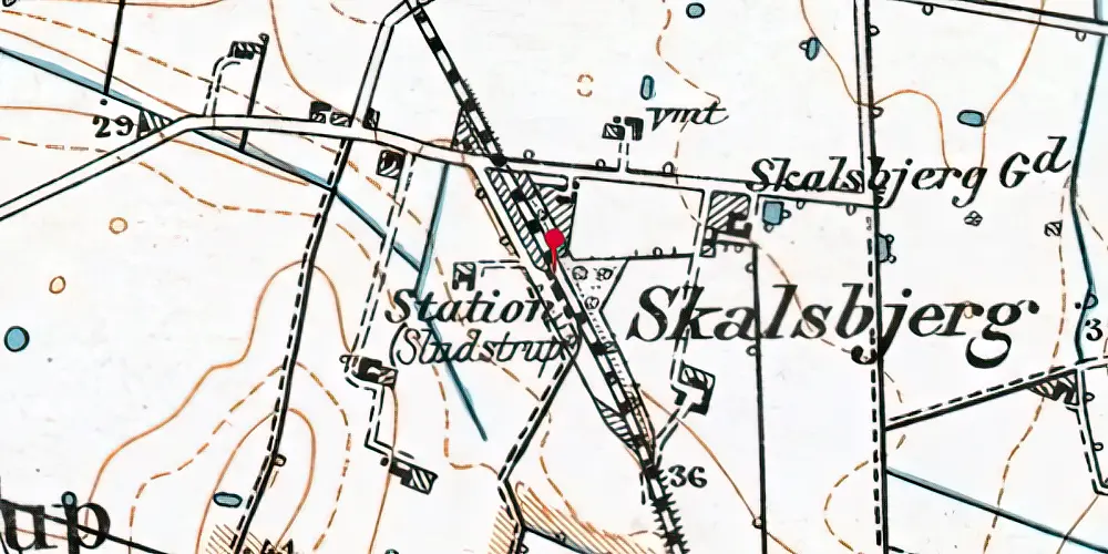 Historisk kort over Sludstrup Trinbræt Historisk kort over Sludstrup Trinbræt