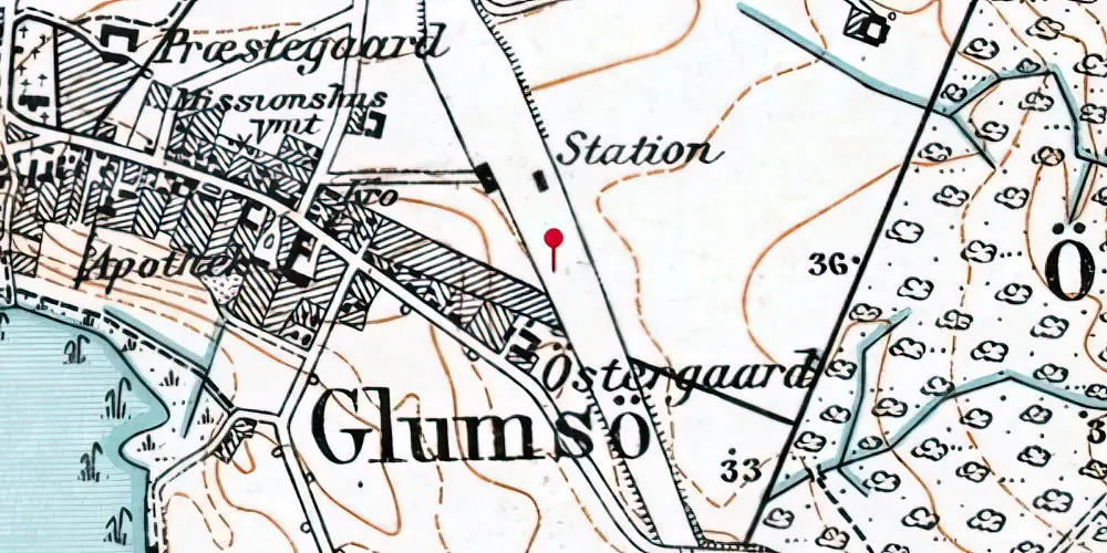 Historisk kort over Glumsø Trinbræt Historisk kort over Glumsø Trinbræt