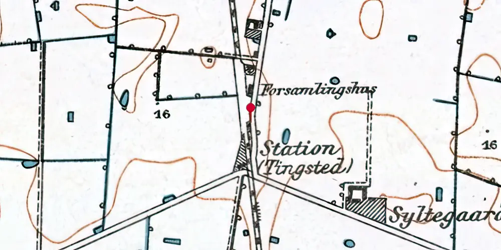 Historisk kort over Tingsted Teknisk Station Historisk kort over Tingsted Teknisk Station
