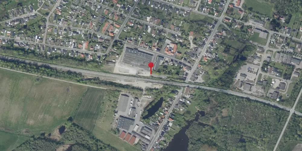 Historisk kort over Ullerslev Trinbræt med Sidespor [1973-1979]