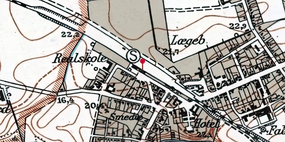 Historisk kort over Nørre Aaby Station Historisk kort over Nørre Aaby Station