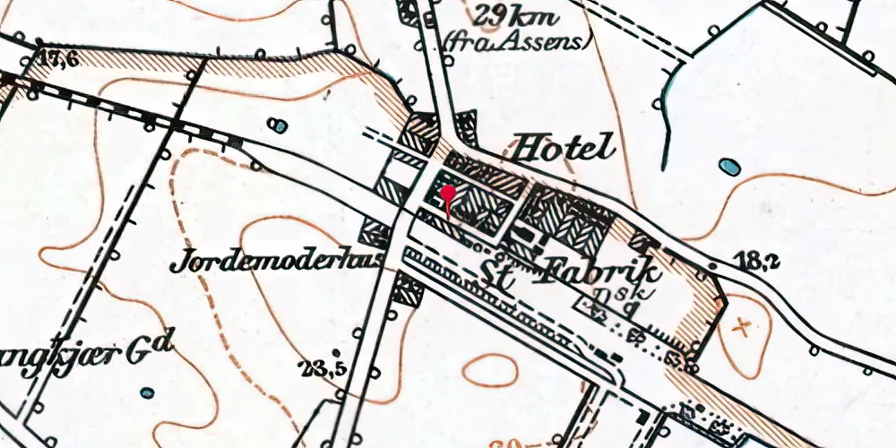 Historisk kort over Kavslunde Trinbræt